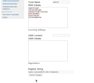 trunk elastix asterisk
